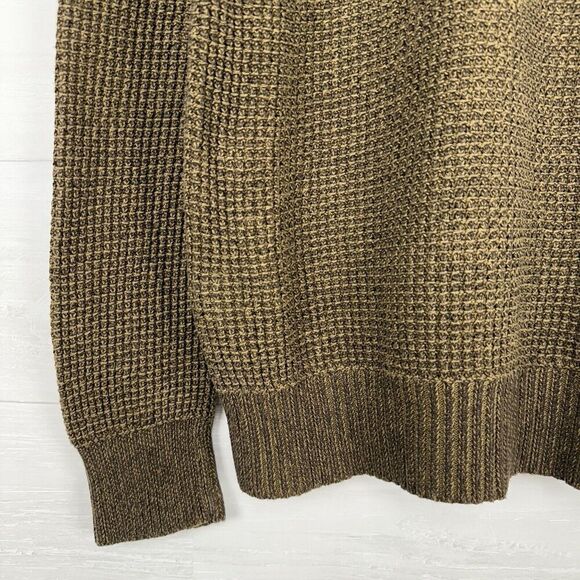 Eddie Bauer Bird's Eye Knit Sweater Men XL Tall Quarter Zip Pullover Heavy Knit - Picture 3 of 14